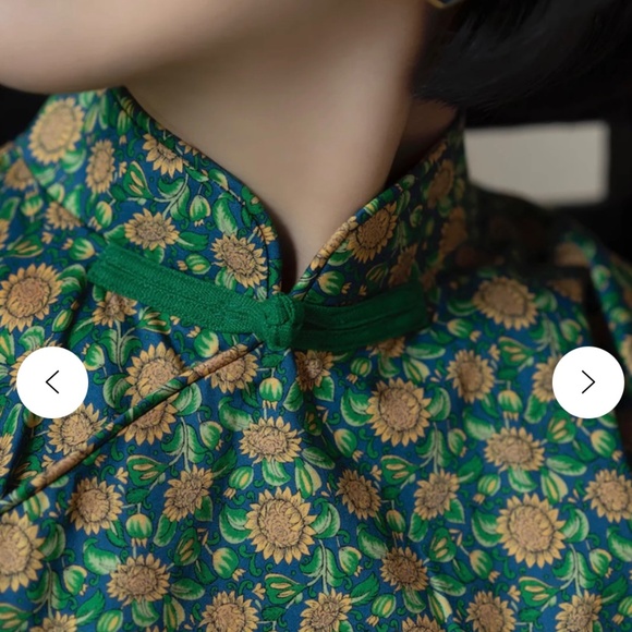 Handmade Natural Cotton Floral Qi Pao Cheongsam (NWT, Unworn) - Picture 3 of 8